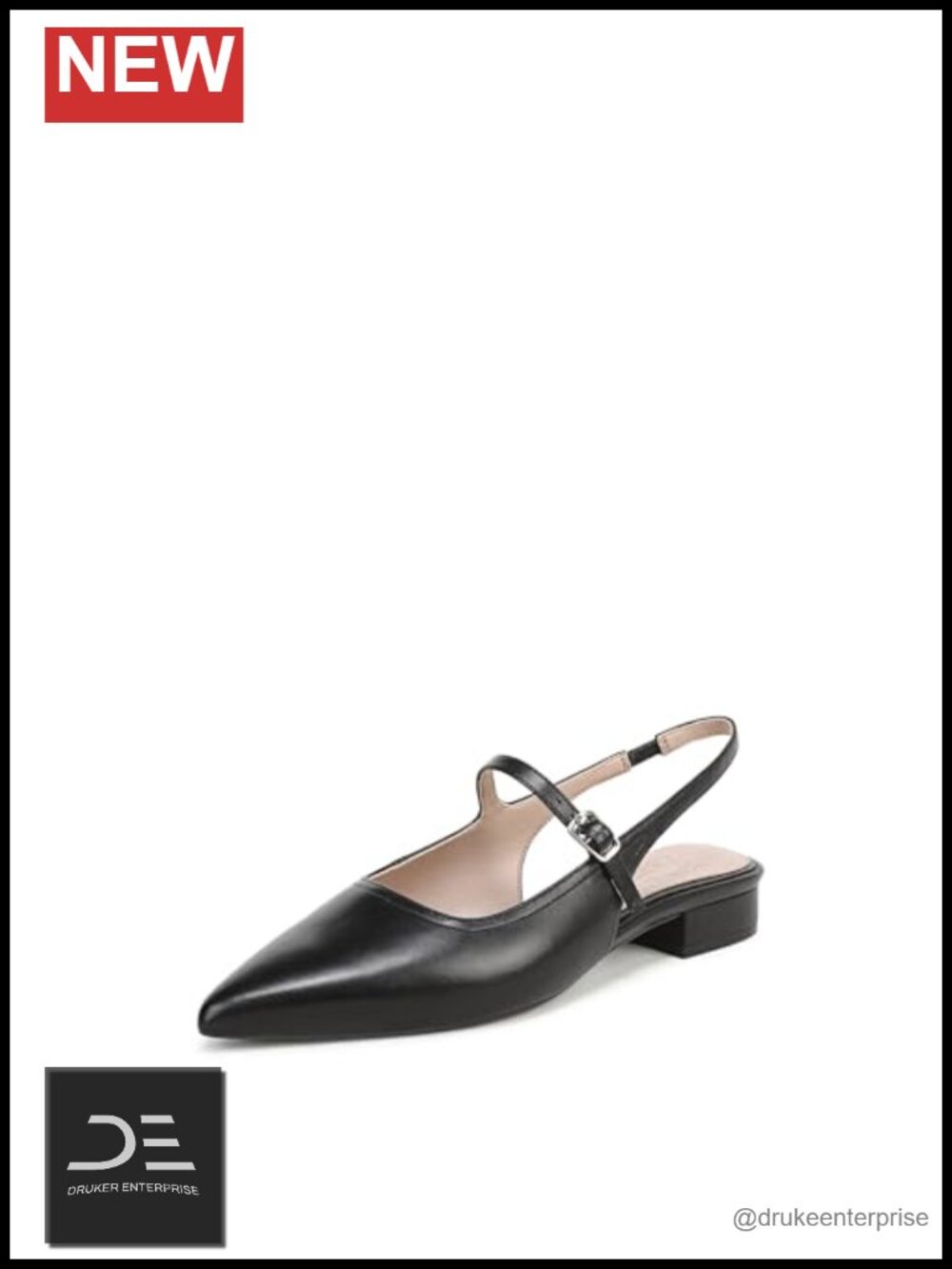 Naturalizer Sadie Mary Jane Slingback Pumps Low Block Heel Pointed Toe Leather